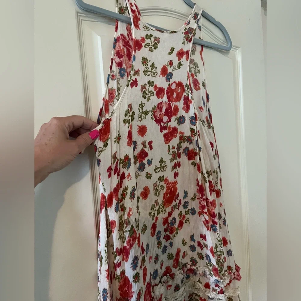 Free People Floral Sleeveless Hi-Low Blouse Summer Women’s Size Medium - Picture 13 of 15